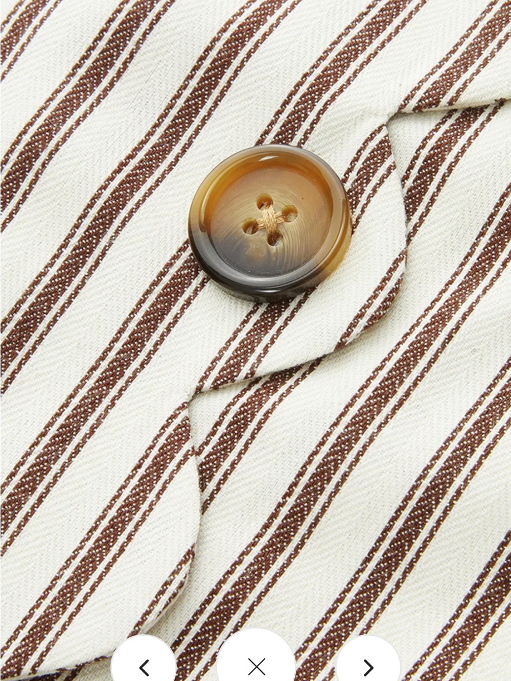 Commense Cream and Brown Striped Crop Top & Midi Skirt Set - Picture 4 of 6